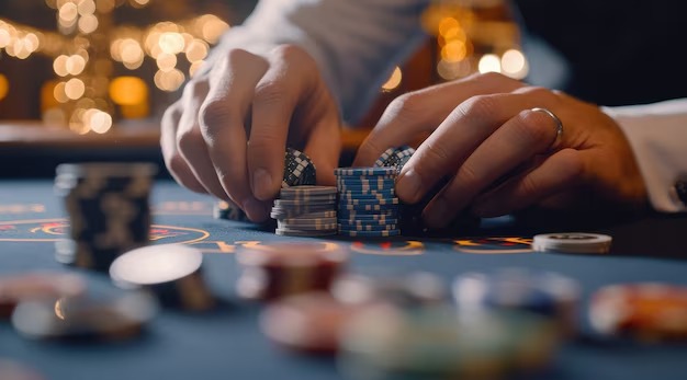 Live blackjack table with professional dealer